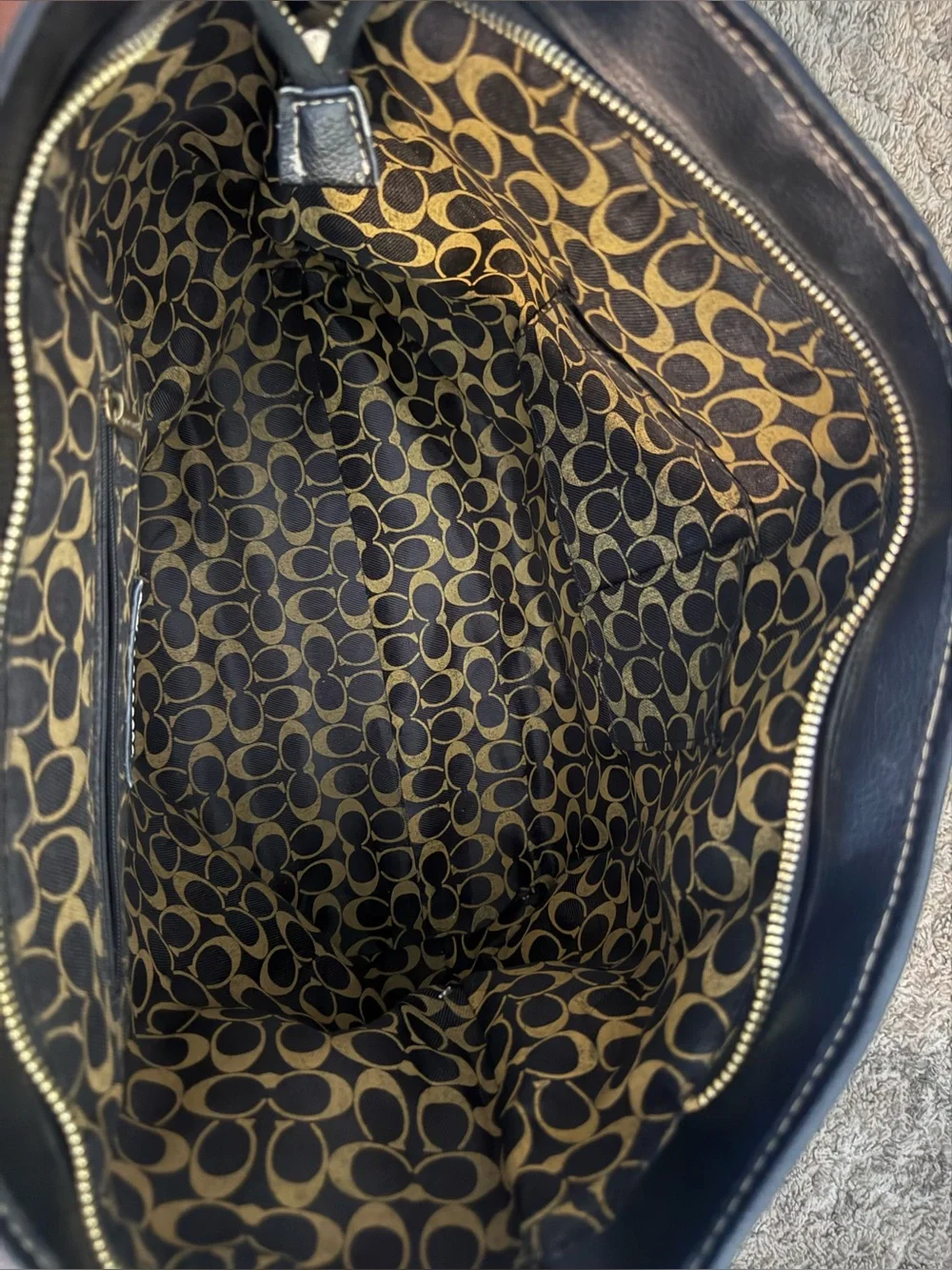 Coach EST. 1941 Patchwork Signature Canvas Leather Tote Purse Brown Blue Black - Picture 5 of 6